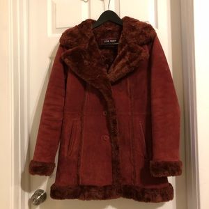 Steve Madden leather jacket with sherpa lining